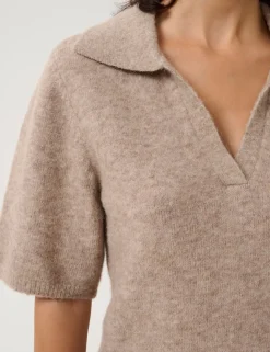 Gestuz GZalpha SS Polo Pullover - Sand