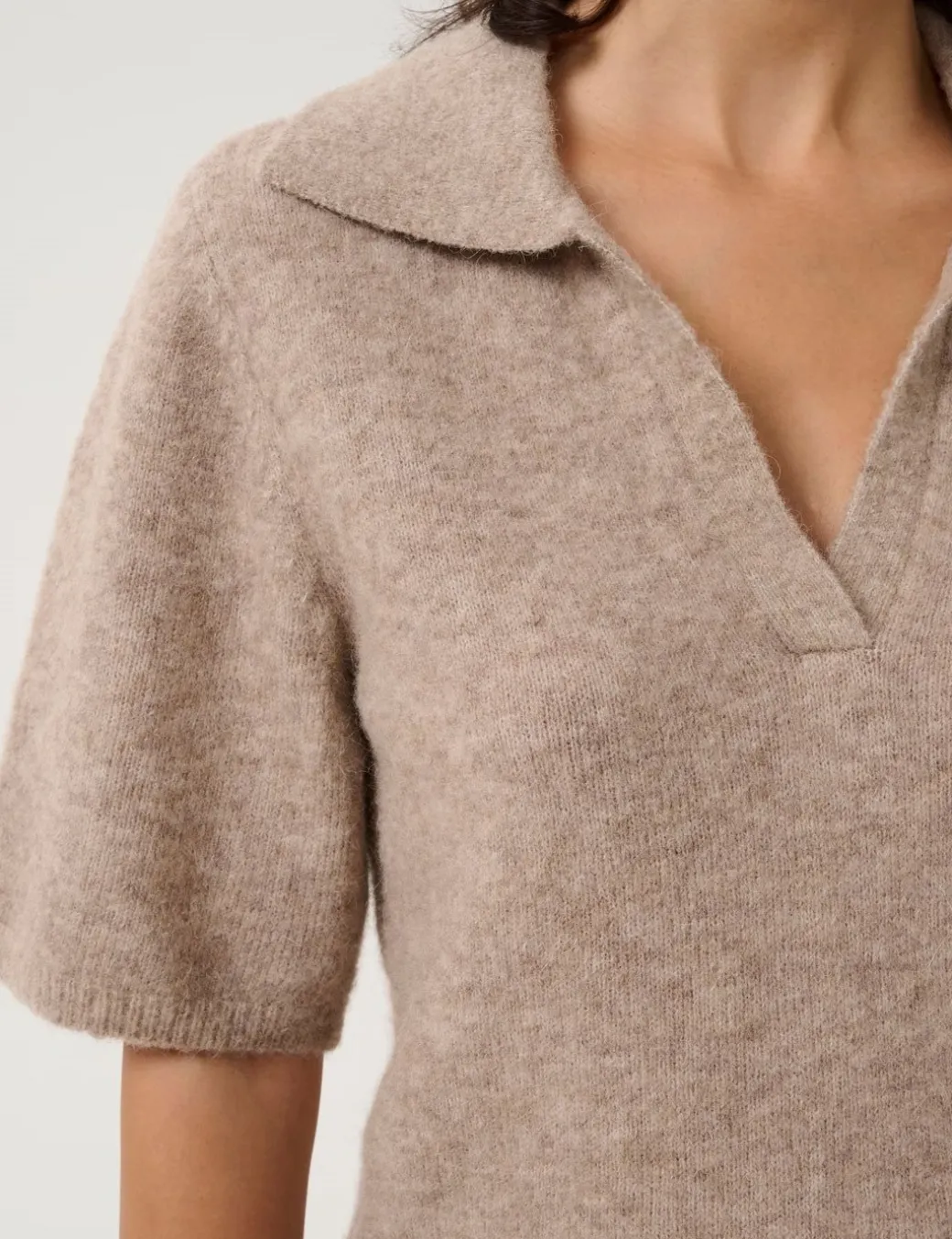 Gestuz GZalpha SS Polo Pullover - Sand
