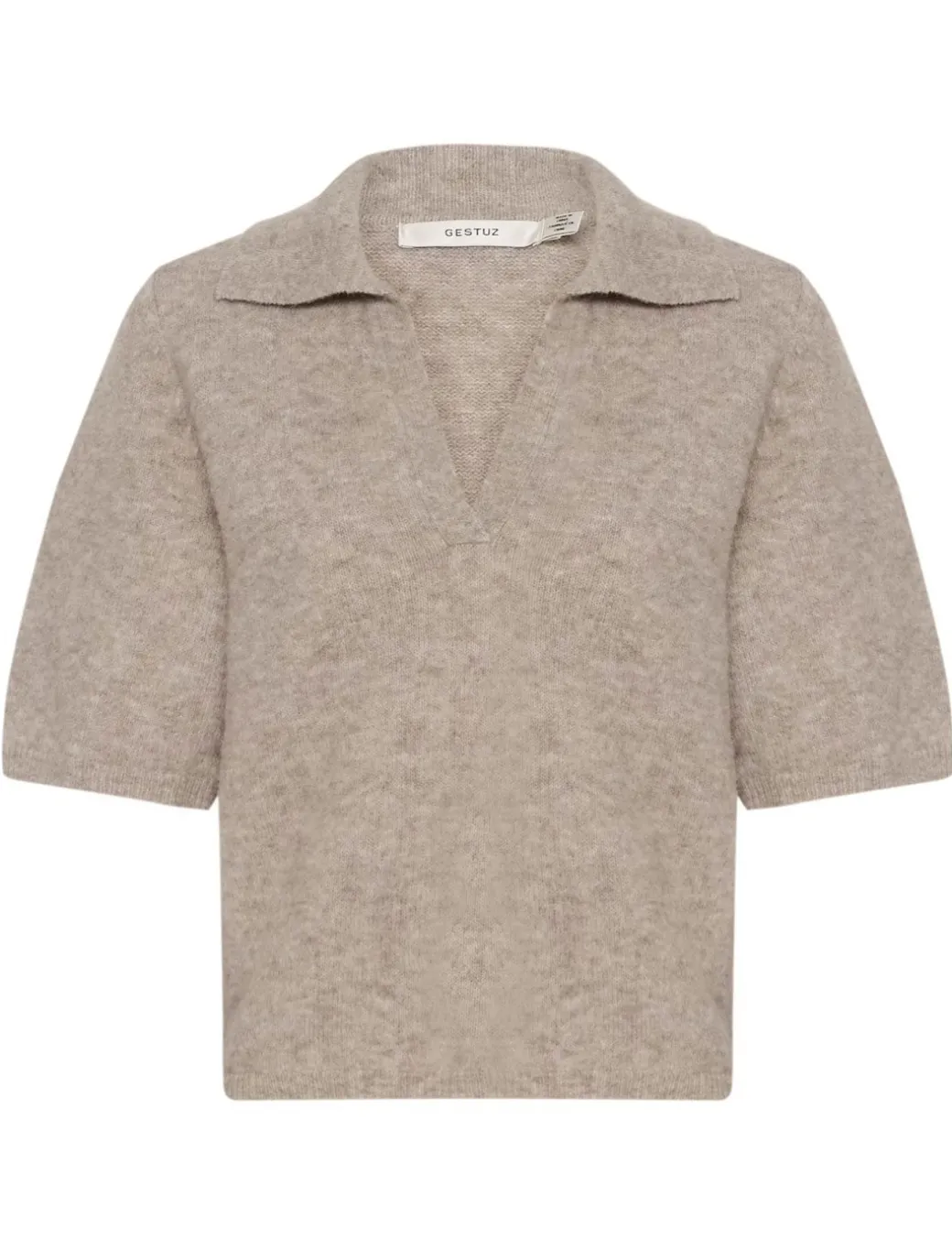 Gestuz GZalpha SS Polo Pullover - Sand