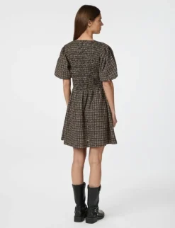 Neo Noir Auda Check Smock Kjole - Ternet