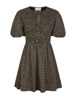 Neo Noir Auda Check Smock Kjole - Ternet