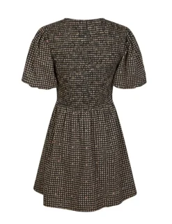 Neo Noir Auda Check Smock Kjole - Ternet