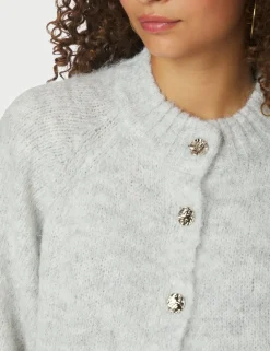 Neo Noir Benuta Fluffy Strik Cardigan - Lysegrå