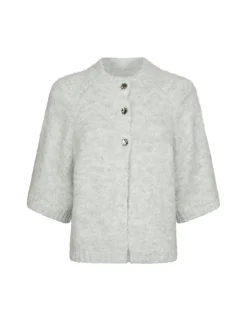 Neo Noir Benuta Fluffy Strik Cardigan - Lysegrå
