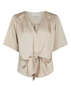 Neo Noir Casadia Heavy Sateen Bluse - Sand