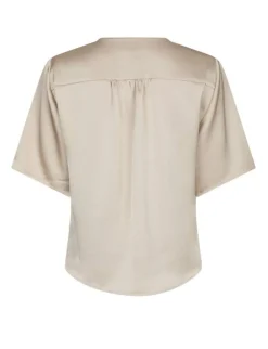 Neo Noir Casadia Heavy Sateen Bluse - Sand