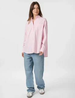 Neo Noir Dalma Soft Stripe Stone Skjorte - Pink