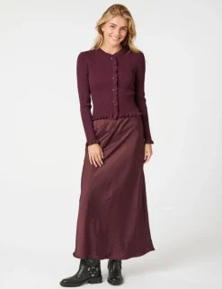 Neo Noir Eshra Strik Cardigan - Bordeaux