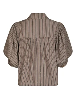Neo Noir Etta Soft Stripe Stone Skjorte - Brun