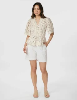 Neo Noir Evienne Floral Blush Top - Rosa