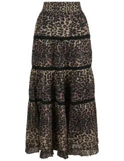 Neo Noir Felicia Leo Voile Nederdel - Leopard