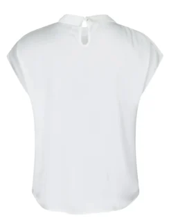 Neo Noir Fleur Drapy Satin Bluse - Hvid