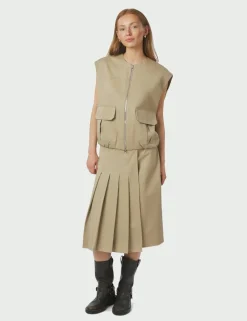 Neo Noir Flo Balloon Twill Vest - Sand