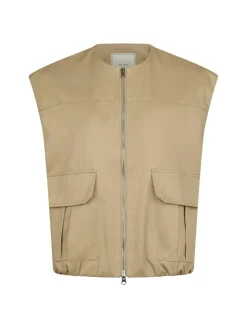 Neo Noir Flo Balloon Twill Vest - Sand
