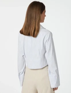 Neo Noir Frost Slim Stripe Skjorte - Stribet