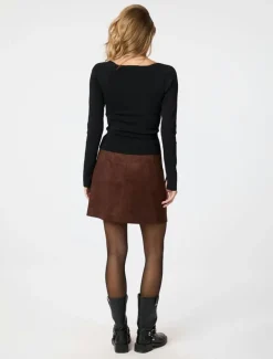 Neo Noir Hemie Imitated Suede Nederdel - Brun