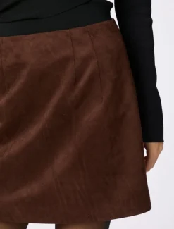 Neo Noir Hemie Imitated Suede Nederdel - Brun