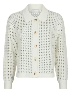 Neo Noir Laurana Crochet Cardigan - Creme