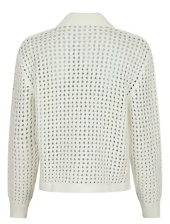 Neo Noir Laurana Crochet Cardigan - Creme