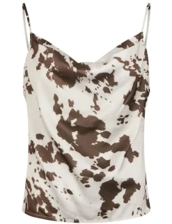 Neo Noir Lindy Cow Print Top - Brun
