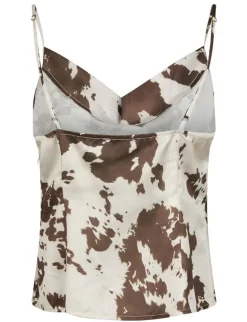 Neo Noir Lindy Cow Print Top - Brun