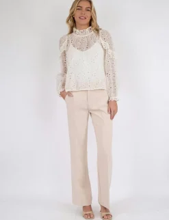 Neo Noir Nadira Embroidery Bluse - Ivory