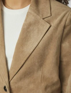Neo Noir Namy Imitated Suede Blazer - Sand