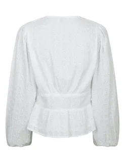 Neo Noir Neroni Embroidery Bluse - Hvid