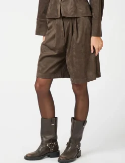 Neo Noir Nika Faux Suede Bermuda Shorts - Brun