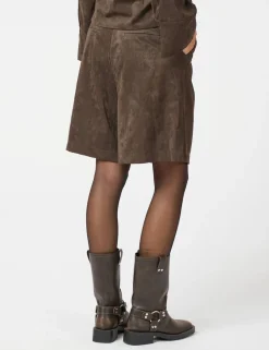 Neo Noir Nika Faux Suede Bermuda Shorts - Brun