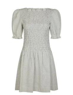 Neo Noir Polkis Small Check Kjole - Creme