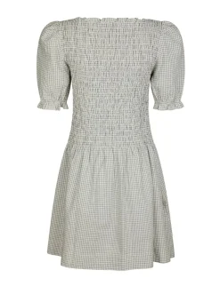 Neo Noir Polkis Small Check Kjole - Creme