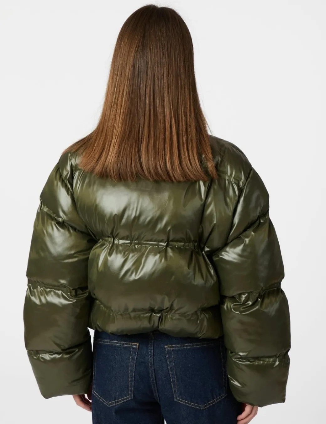 Neo Noir Rhea Shiny Pufferjakke - Army