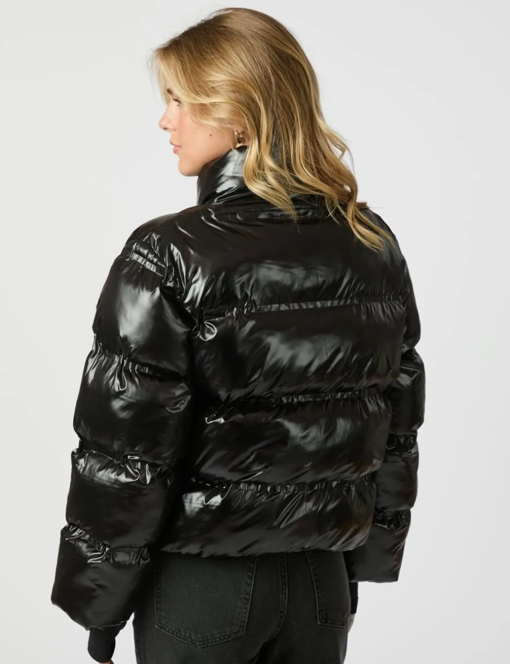 Neo Noir Rhea Shiny Pufferjakke - Sort