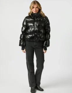 Neo Noir Rhea Shiny Pufferjakke - Sort