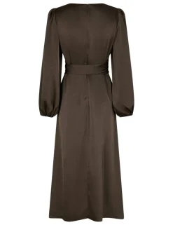 Neo Noir Rimini Heavy Sateen Kjole - Mørkebrun