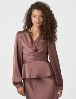 Neo Noir Rista Heavy Sateen Bluse - Rosa