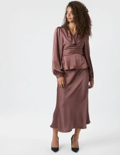 Neo Noir Rista Heavy Sateen Bluse - Rosa