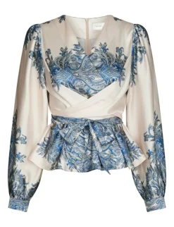Neo Noir Rista Paisley Border Bluse - Print