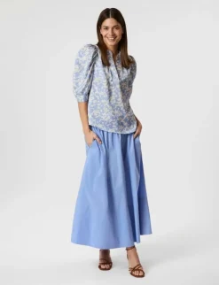 Neo Noir Roella Graphic Fade Bluse - Lyseblå