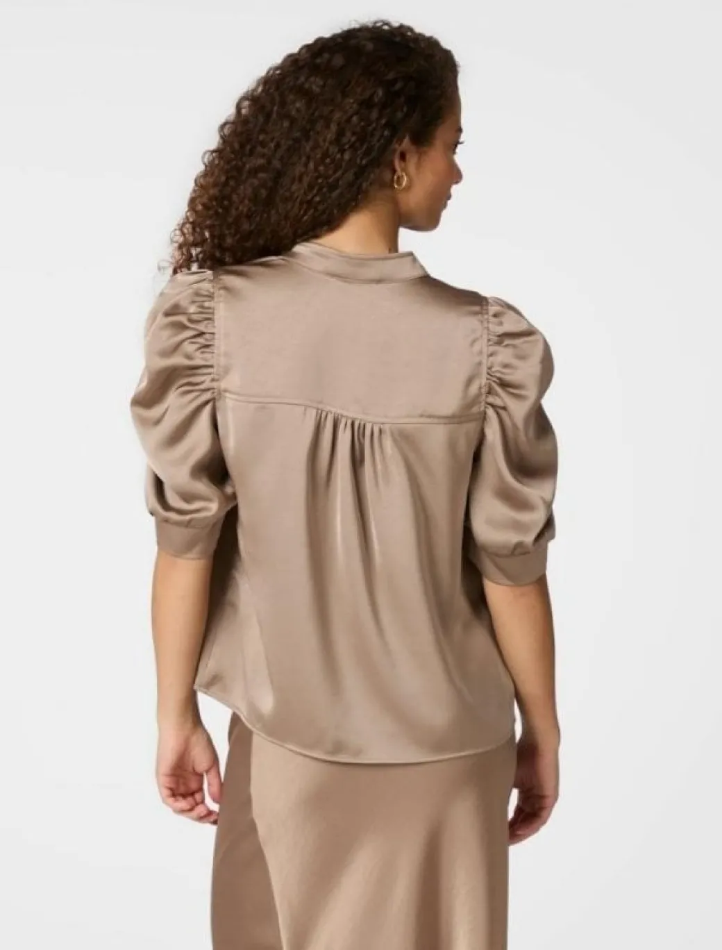 Neo Noir Roella Heavy Sateen Bluse - Sand