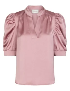Neo Noir Roella Heavy Sateen Bluse - Rosa