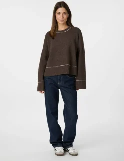Neo Noir Roeme Knit Stitch Strik - Brun