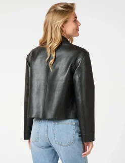 Neo Noir Romana Faux PU Jakke - Sort