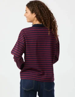 Neo Noir Sara Wide Stripe Polo Bluse - Stribet