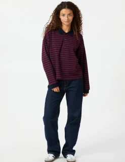 Neo Noir Sara Wide Stripe Polo Bluse - Stribet