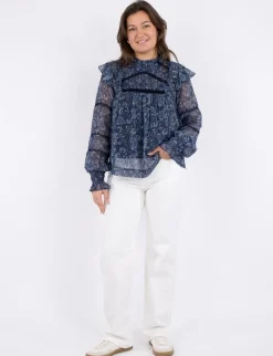 Neo Noir Sarna Pure Paisley Bluse - Blå