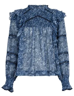 Neo Noir Sarna Pure Paisley Bluse - Blå