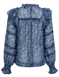 Neo Noir Sarna Pure Paisley Bluse - Blå