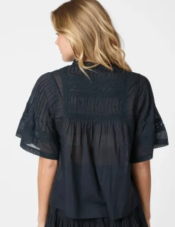 Neo Noir Siama S Voile Bluse - Blå